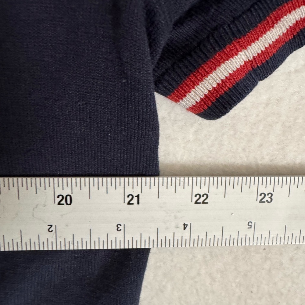 Banana Republic Luxury Blend Polo Shirt Navy Blue Red Trim XL - Picture 3 of 4